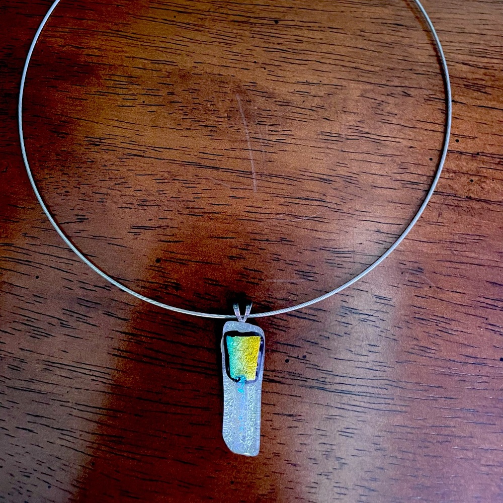 Glass art necklace